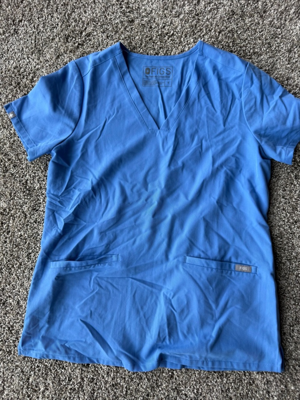 Figs V-Neck Scrub Top in Blue